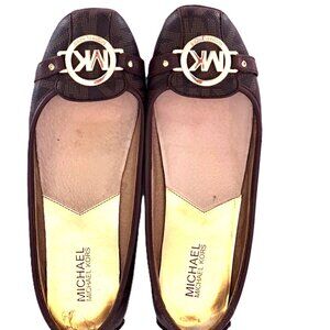 Michael Kors Brown MK Logo Ballet Flats – Signature MK Medallion